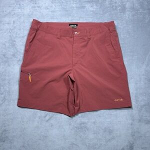 Orvis Shorts Mens XL (40" Waist) Burgundy Performance Tech Stretch Fly Fishing